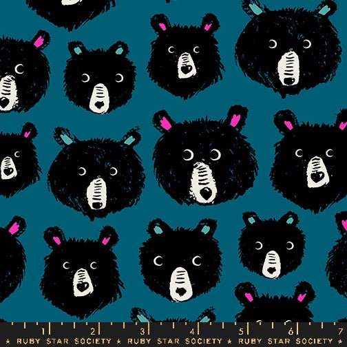 PRE-ORDER Teddy & the Bears by Sarah Watts- Teddy and the Bears RS 2102 14 Thunder- Half Yard- October 2024 - Modern Fabric Shoppe