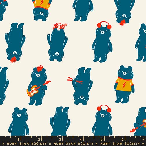 PRE-ORDER Teddy & the Bears by Sarah Watts- The Band RS 2103 11 Buttercream- Half Yard- October 2024 - Modern Fabric Shoppe
