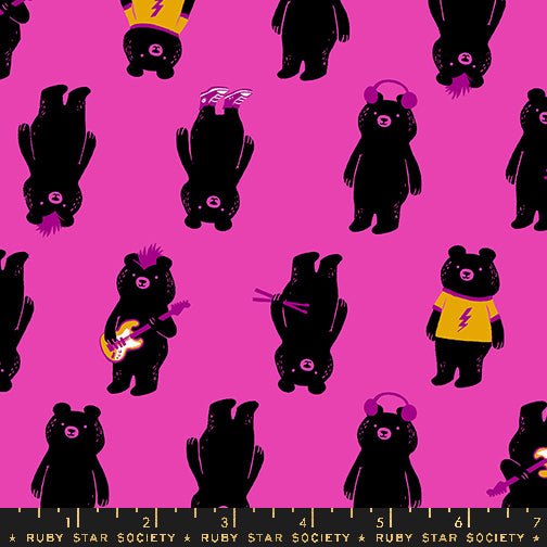 PRE-ORDER Teddy & the Bears by Sarah Watts- The Band RS 2103 12 Light Berry- Half Yard- October 2024 - Modern Fabric Shoppe