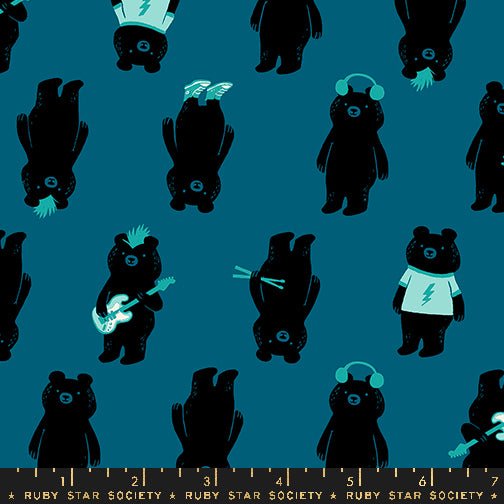 PRE-ORDER Teddy & the Bears by Sarah Watts- The Band RS 2103 13 Thunder- Half Yard- October 2024 - Modern Fabric Shoppe