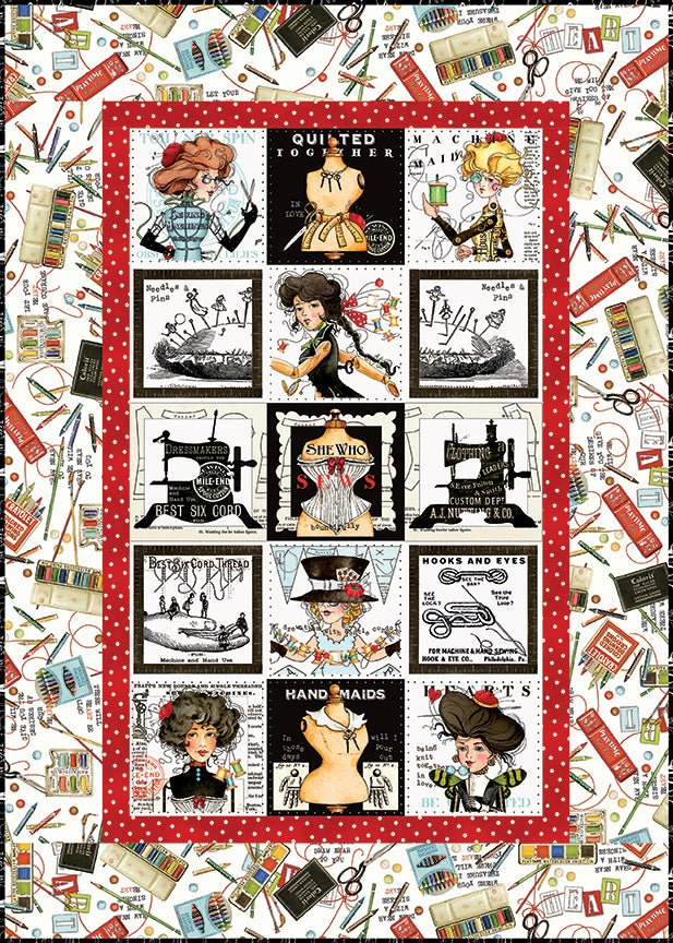 PRE - ORDER The Maker Medium Patch Panel Quilt Kit featuring She Who Sews by J. Wecker Frisch - November 2026 - Modern Fabric Shoppe