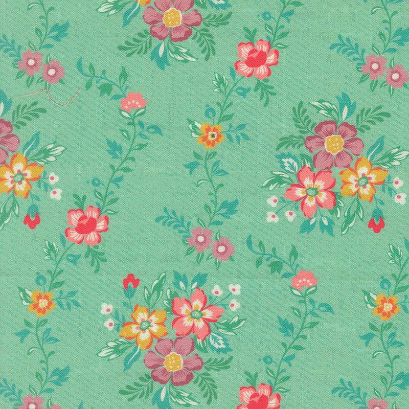 PRE-Order Tilbury Garden by Crystal Manning- Aqua 11991 25- Half Yard- March 2027 - Modern Fabric Shoppe