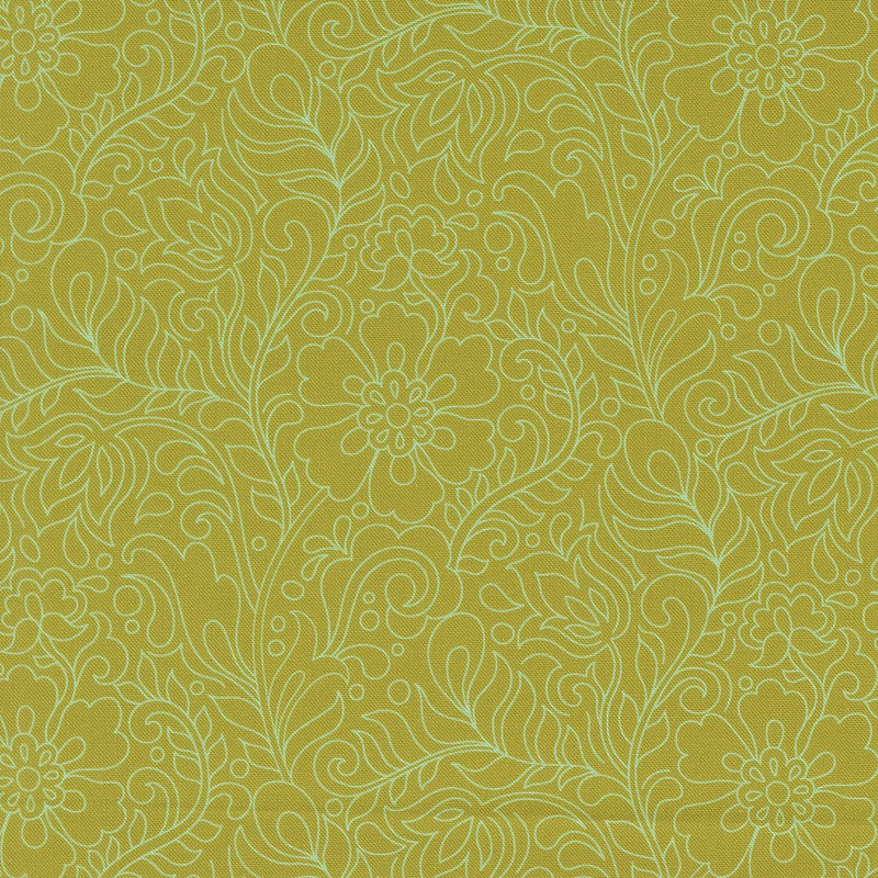 PRE-Order Tilbury Garden by Crystal Manning- Pesto 11997 27- Half Yard- March 2027 - Modern Fabric Shoppe