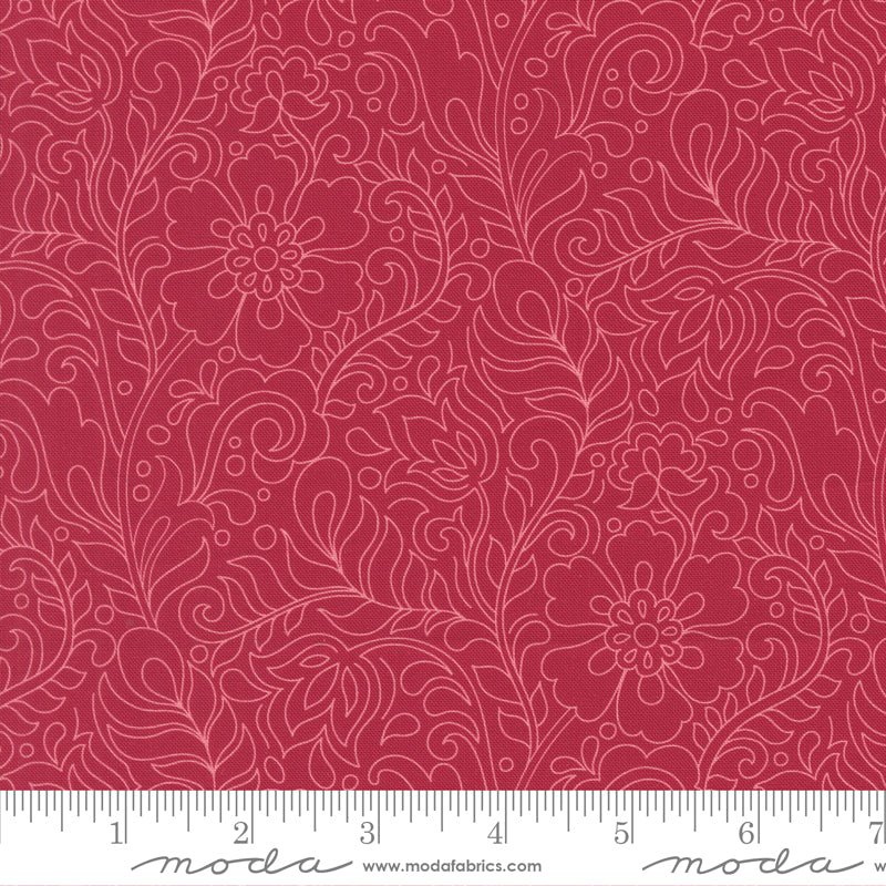 PRE-Order Tilbury Garden by Crystal Manning- Pomegranate 11997 16- Half Yard- March 2027 - Modern Fabric Shoppe