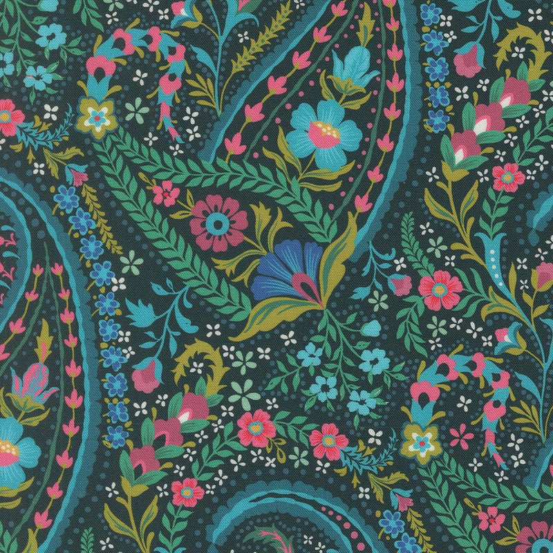 PRE-Order Tilbury Garden by Crystal Manning- Prussian Blue 11992 19- Half Yard- March 2027 - Modern Fabric Shoppe