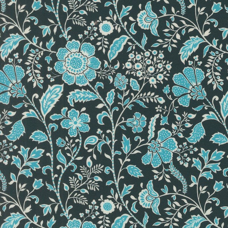 PRE-Order Tilbury Garden by Crystal Manning- Prussian Blue 11993 19- Half Yard- March 2027 - Modern Fabric Shoppe