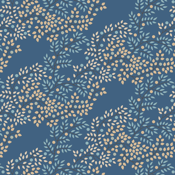 PRE-ORDER Tilda- Creating Memories- Berrytangle TIL130127- Prussian- Half Yard- June 2024 - Modern Fabric Shoppe