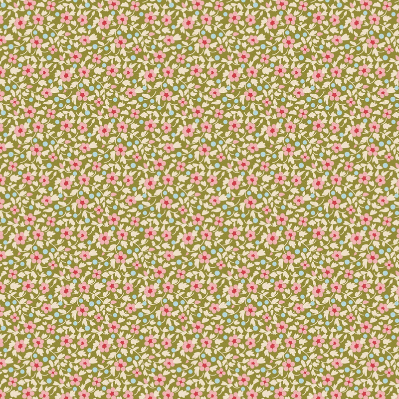 PRE-ORDER Tilda- Creating Memories- Brie TIL130121- Green- Half Yard- June 2024 - Modern Fabric Shoppe