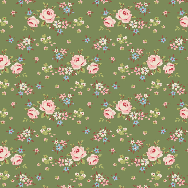PRE-ORDER Tilda- Creating Memories- Gracie TIL130151- Green- Half Yard- June 2024 - Modern Fabric Shoppe