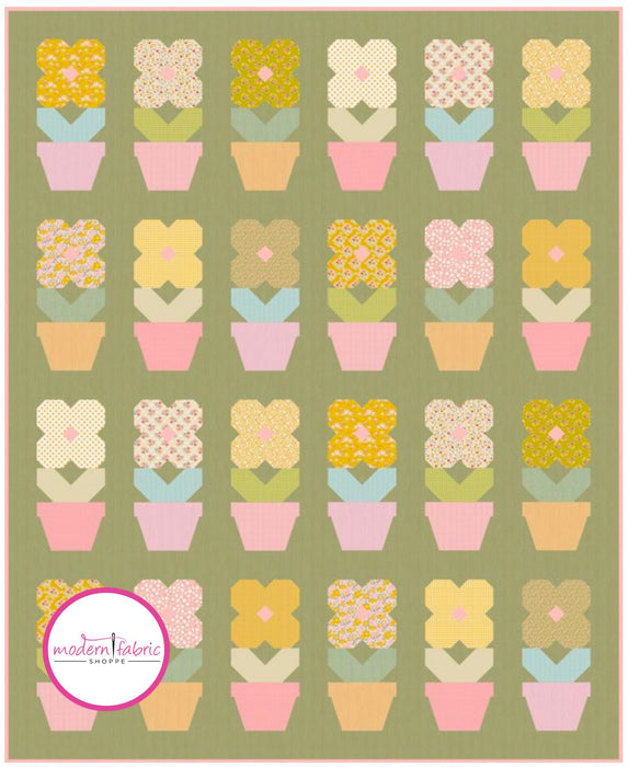 PRE-ORDER Tilda- Creating Memories Spring Collection- Potted Flowers Quilt Kit- June 2024 - Modern Fabric Shoppe