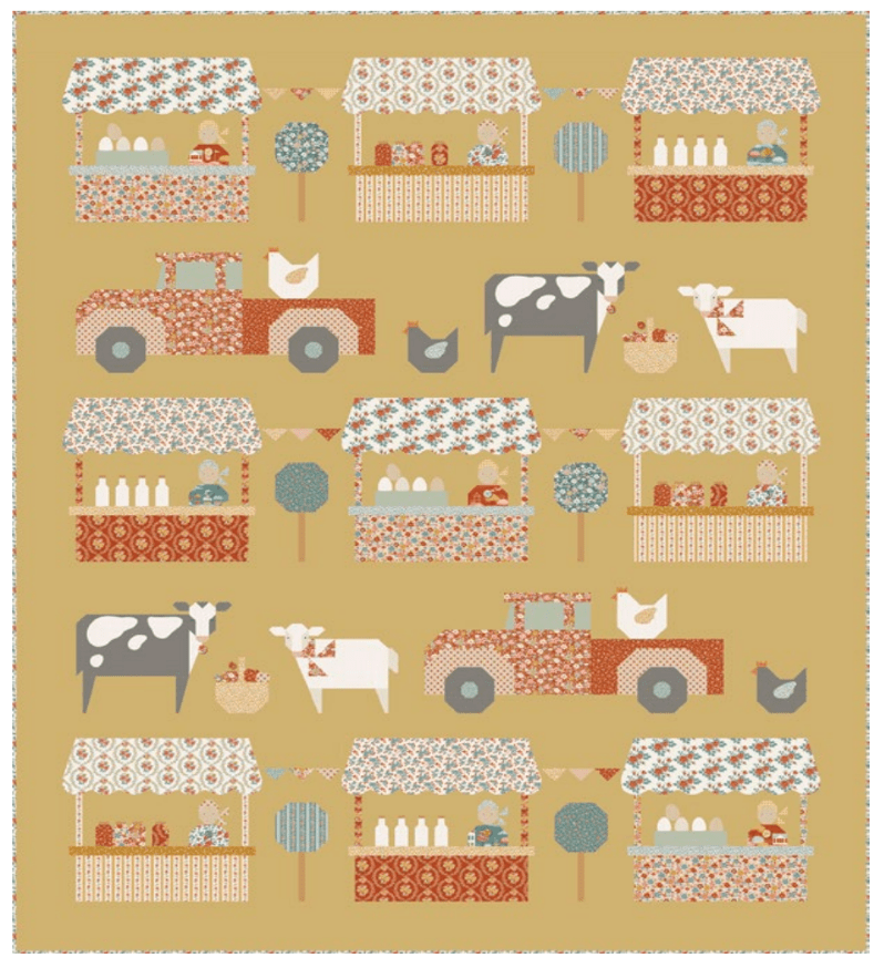 PRE- ORder Tilda- Farmers Market Honey Quilt Kit featuring Village Life- October 2026 - Modern Fabric Shoppe