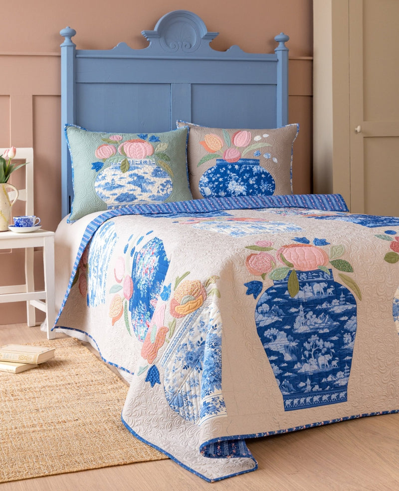 PRE - Order Tilda - Something Blue - Ginger Jar Quilt Kit - Putty - June 2026 - Modern Fabric Shoppe