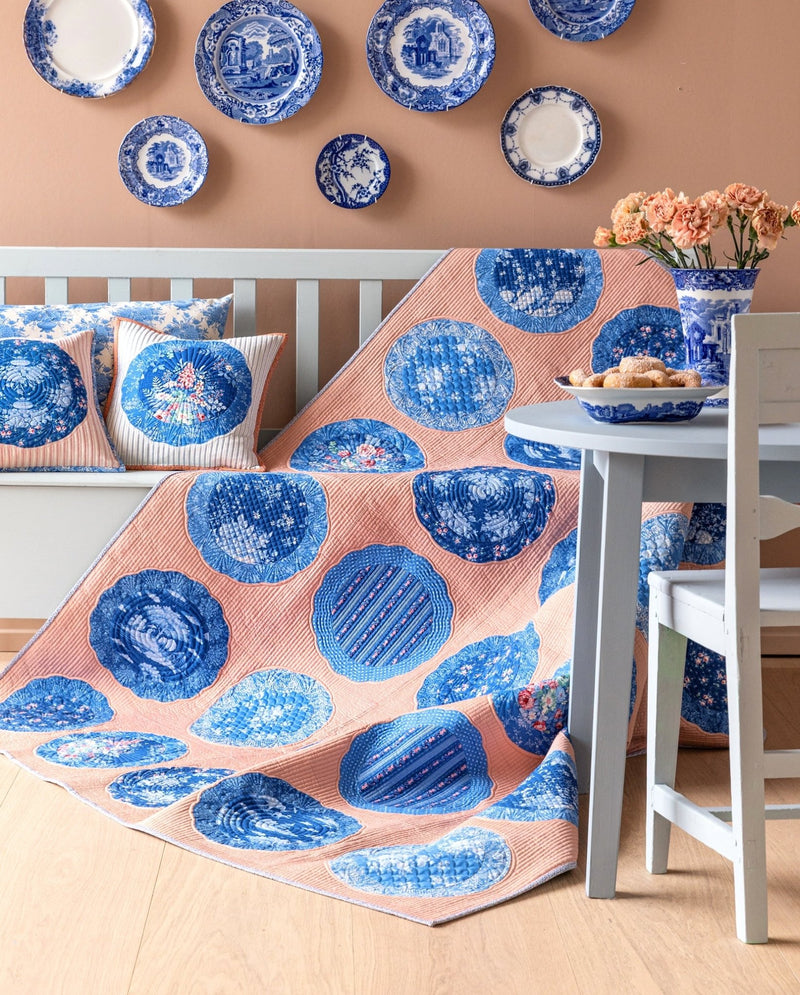 PRE - Order Tilda - Something Blue - Plate Collection Quilt Kit - Dusty Peach - June 2026 - Modern Fabric Shoppe