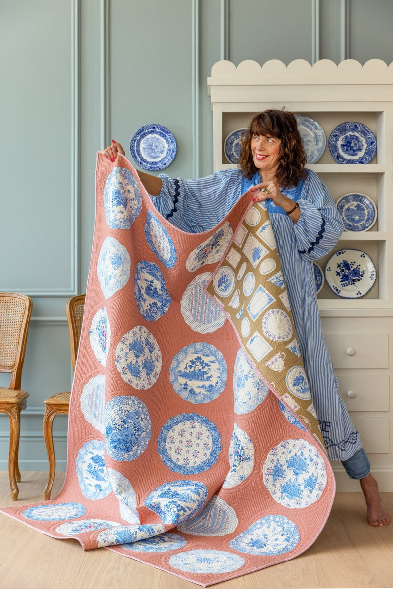 PRE - Order Tilda - Something Blue - Plate Collection Quilt Kit - Terra Cotta - June 2026 - Modern Fabric Shoppe
