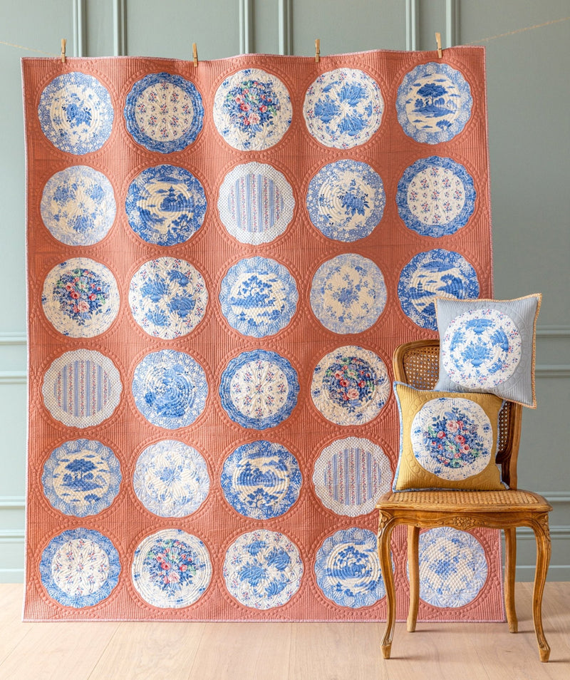 PRE - Order Tilda - Something Blue - Plate Collection Quilt Kit - Terra Cotta - June 2026 - Modern Fabric Shoppe