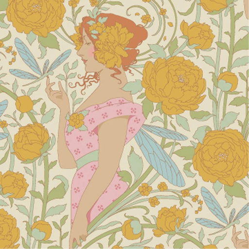 Pre - Order Tilda Songbird - Aubery TIL100656 Mustard - Half Yard - February 2026 - Modern Fabric Shoppe