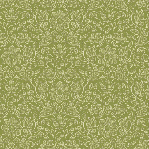 Pre - Order Tilda Songbird - Blenders Lila TIL110155 Green - Half Yard - February 2026 - Modern Fabric Shoppe