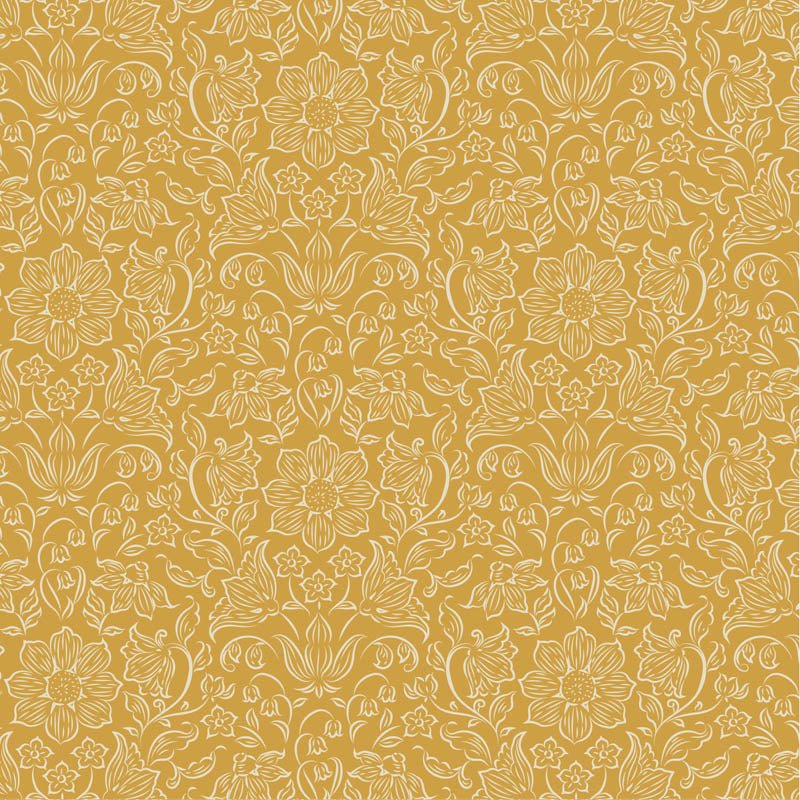 Pre - Order Tilda Songbird - Blenders Lila TIL110161 Mustard - Half Yard - February 2026 - Modern Fabric Shoppe
