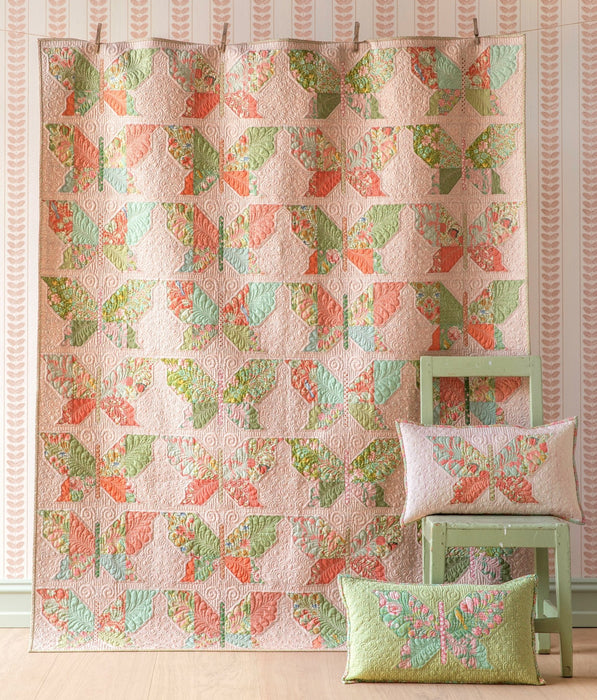 Pre Order Tilda - Songbird - Butterflies Quilt Kit - Peach - February 2026 - Modern Fabric Shoppe