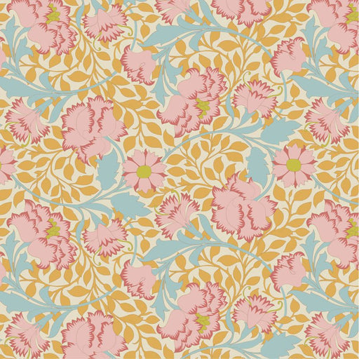 Pre - Order Tilda Songbird - Flora TIL100658 Mustard - Half Yard - February 2026 - Modern Fabric Shoppe