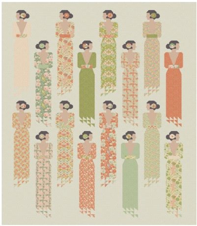 Pre Order Tilda - Songbird - Soiree Quilt Kit - Coral/Green - February 2026 - Modern Fabric Shoppe