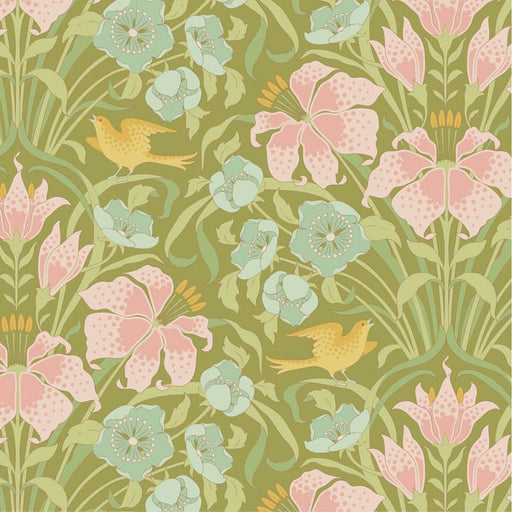 Pre - Order Tilda Songbird - Songbird TIL100649 Green - Half Yard - February 2026 - Modern Fabric Shoppe