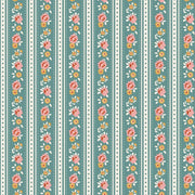 PRE-Order Tilda- Village Life- Agnes TIL100690 Teal- Half Yard- October 2026 - Modern Fabric Shoppe