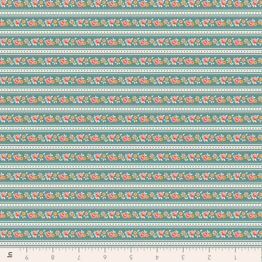 PRE-Order Tilda- Village Life- Agnes TIL100690 Teal- Half Yard- October 2026 - Modern Fabric Shoppe