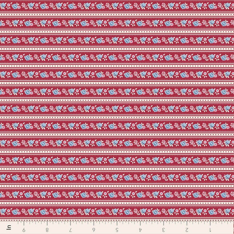 PRE-Order Tilda- Village Life- Agnes TIL100693 Burgundy- Half Yard- October 2026 - Modern Fabric Shoppe
