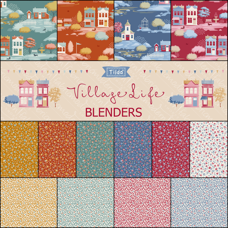 PRE-Order Tilda Village Life Blenders- Half Yard Bundle- October 2026 - Modern Fabric Shoppe