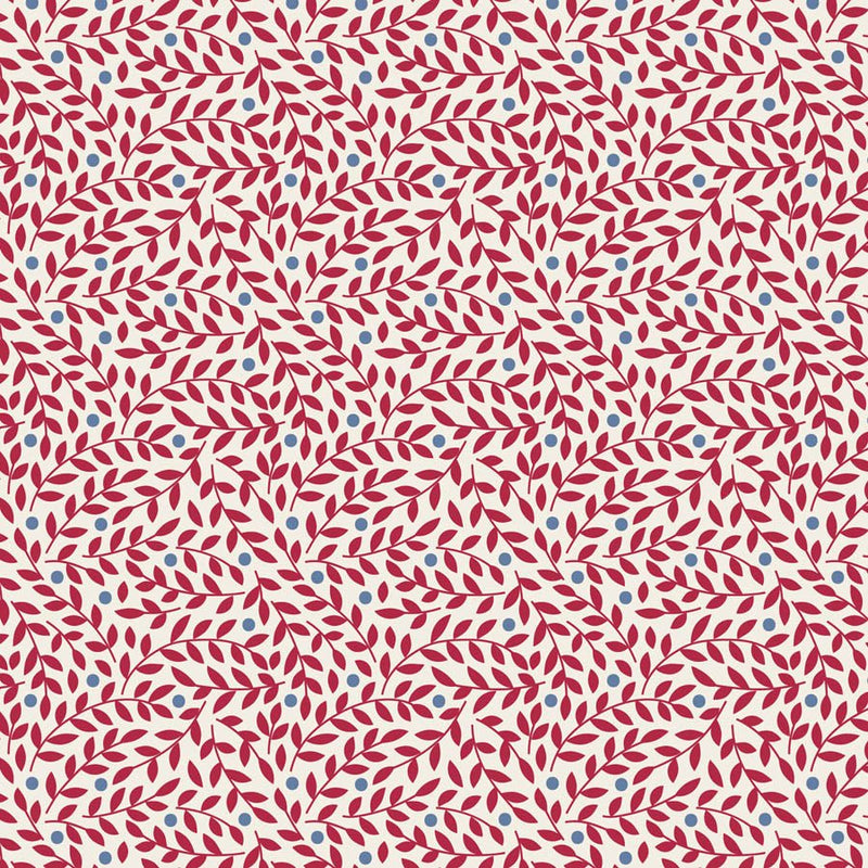 PRE-Order Tilda- Village Life Blenders- Lillian TIL110182 Burgundy- Half Yard- October 2026 - Modern Fabric Shoppe
