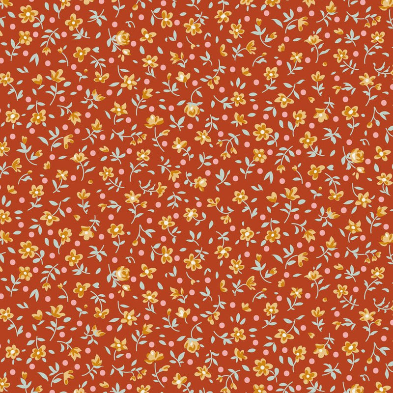 PRE-Order Tilda- Village Life Blenders- Mae TIL110176 Rust- Half Yard- October 2026 - Modern Fabric Shoppe