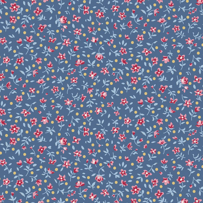 PRE-Order Tilda- Village Life Blenders- Mae TIL110185 Blue- Half Yard- October 2026 - Modern Fabric Shoppe