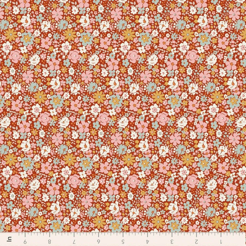 PRE-Order Tilda- Village Life- Esther TIL100685 Rust- Half Yard- October 2026 - Modern Fabric Shoppe