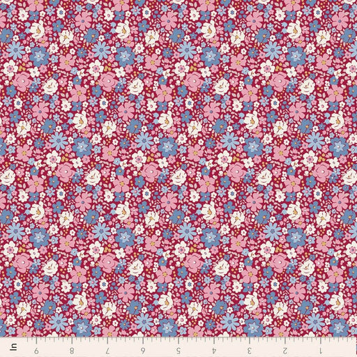 PRE-Order Tilda- Village Life- Esther TIL100695 Burgundy- Half Yard- October 2026 - Modern Fabric Shoppe