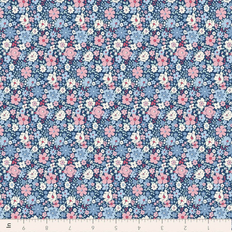 PRE-Order Tilda- Village Life- Esther TIL100699 Blue- Half Yard- October 2026 - Modern Fabric Shoppe
