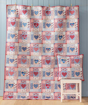 PRE- ORder Tilda- Village Life Heart of the Village Blue/Burgundy Quilt Kit featuring Village Life- October 2026 - Modern Fabric Shoppe