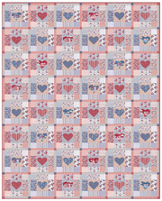 PRE- ORder Tilda- Village Life Heart of the Village Blue/Burgundy Quilt Kit featuring Village Life- October 2026 - Modern Fabric Shoppe