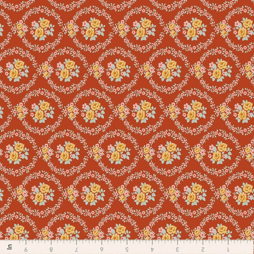 PRE-Order Tilda- Village Life- Mable TIL100687 Rust- Half Yard- October 2026 - Modern Fabric Shoppe