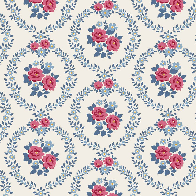PRE-Order Tilda- Village Life- Mable TIL100692 Cold Cream- Half Yard- October 2026 - Modern Fabric Shoppe