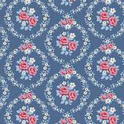 PRE-Order Tilda- Village Life- Mable TIL100697 Blue- Half Yard- October 2026 - Modern Fabric Shoppe