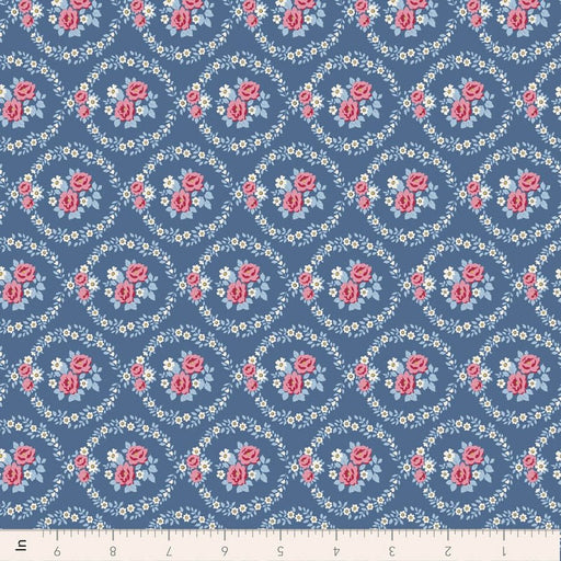 PRE-Order Tilda- Village Life- Mable TIL100697 Blue- Half Yard- October 2026 - Modern Fabric Shoppe