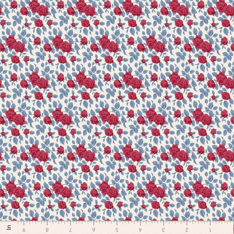 PRE-Order Tilda- Village Life- Margot TIL100694 Burgundy- Half Yard- October 2026 - Modern Fabric Shoppe
