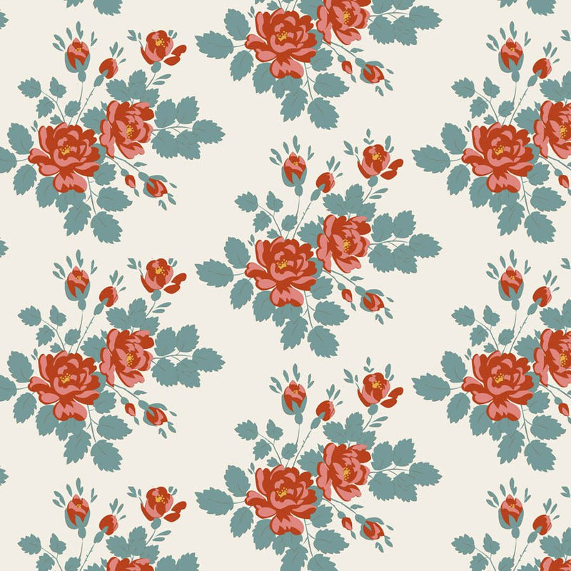 PRE-Order Tilda- Village Life- Myrtle TIL100688 Teal- Half Yard- October 2026 - Modern Fabric Shoppe