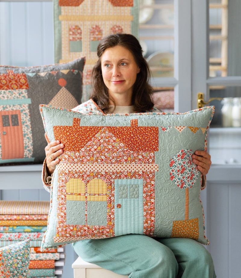 PRE-Order Tilda- Village Life Pillow Kit- House/ Tree DUCK EGG featuring Village Life- October 2026 - Modern Fabric Shoppe