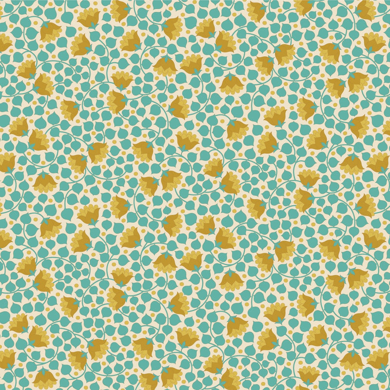 PRE - Order Tilda Wallflower Bellflower - Wallflower Blender TIL110126 Teal - Half Yard - June 2025 - Modern Fabric Shoppe