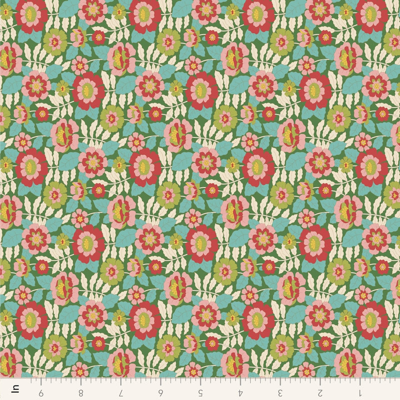 PRE - Order Tilda Wallflower - Wallflower Beverly TIL110609 Green - Half Yard - June 2025 - Modern Fabric Shoppe