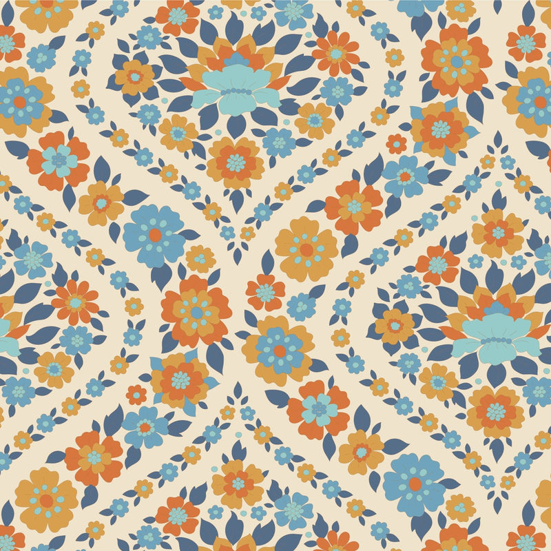 PRE - Order Tilda Wallflower - Wallflower Bianca TIL110619 Blue - Half Yard - June 2025 - Modern Fabric Shoppe
