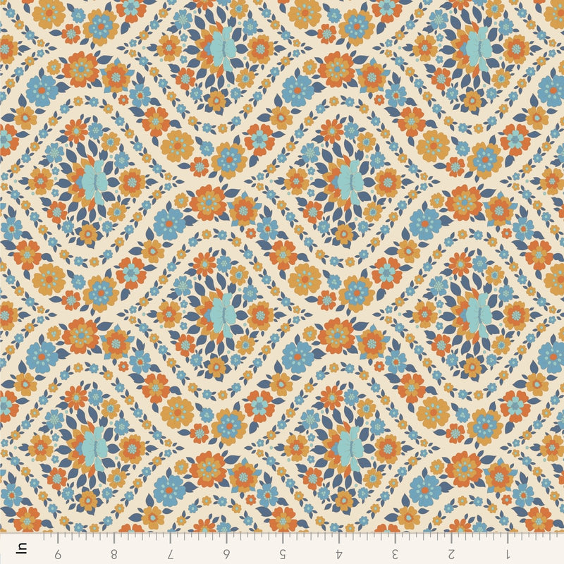 PRE - Order Tilda Wallflower - Wallflower Bianca TIL110619 Blue - Half Yard - June 2025 - Modern Fabric Shoppe
