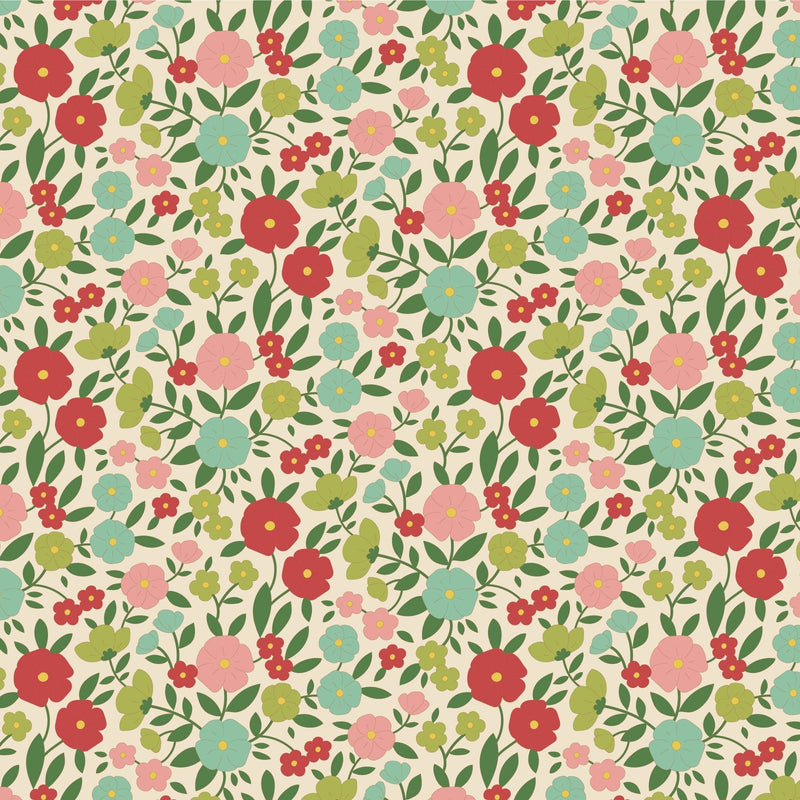 PRE - Order Tilda Wallflower - Wallflower Janice TIL110613 Green - Half Yard - June 2025 - Modern Fabric Shoppe
